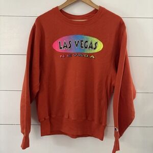 champions reverse weave vintage‎ sweatshirt Womens Small Orange Las Vegas Nevada